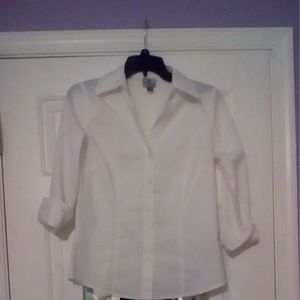 Worthington Petite Stretch Button Down Blouse